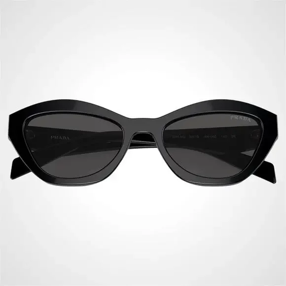 New PRADA Sunglasses Black Butterfly Cat Eye Logo Symbole Logo New - Picture 5 of 6